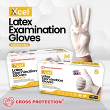 XCEL Latex Gloves - TACKY GRIP EXTRA DURABLE (Powder Free)